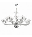 Chandelier sans abats jours Casanova Verre Transparent 16 ampoules 65cm