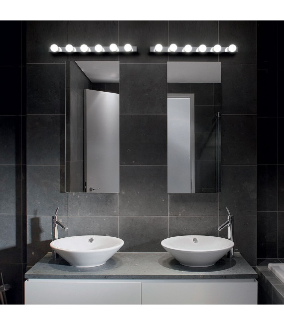 Prive Chrome Badezimmer Wandleuchte 8 Glühbirnen 4cm
