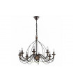 Chandelier sans abats jours Corte Métal Brun rouille 8 ampoules 80cm