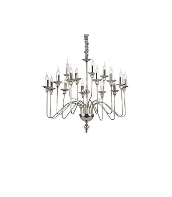 Lampadario senza paralumi Artu Cristal, metallo cromato 16 lampadine 98cm