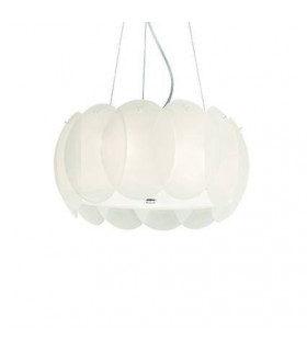 Colgante Ovalino blanco 5 bombillas 11cm