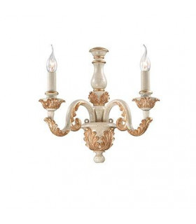 Giglio Aplique Metal, resina Oro blanco 2 bombillas 41cm