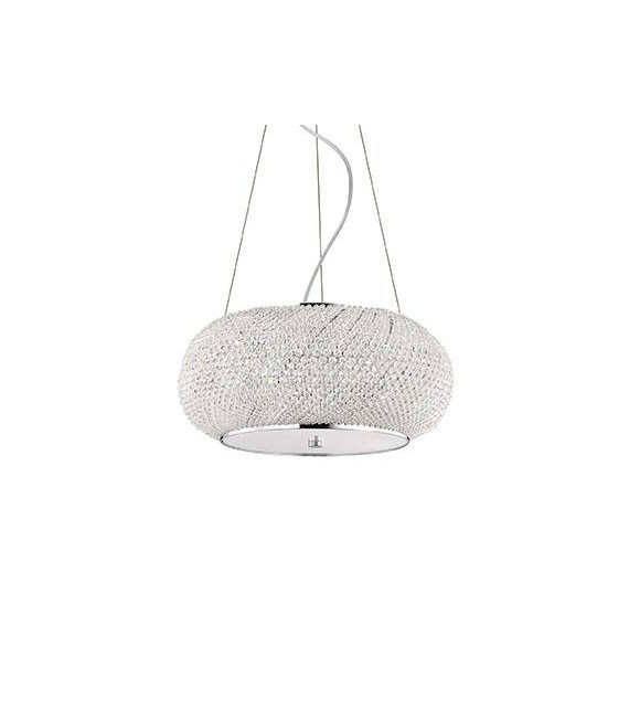 Sospensione LED integrata Pasha Vetro, cristallo, metallo cromato 6 lampadine 28cm