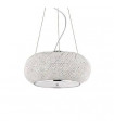 Suspension LED intégré Pasha Verre,cristal,métal Chrome 6 ampoules 28cm