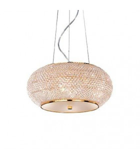 Sospensione LED integrata Pasha Vetro, cristallo, metallo oro 6 lampadine 28cm