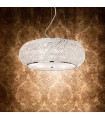 Suspension LED intégré Pasha Verre,cristal,métal Chrome 10 ampoules 28cm