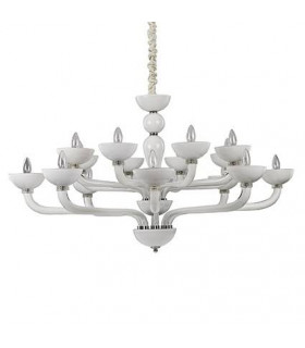 Kandelaber ohne Lampenschirme Casanova Weißglas 16 Glühbirnen 65cm