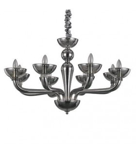Candelabro sin pantallas Casanova Cristal Ahumado 8 bombillas 70cm