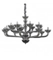 Chandelier sans abats jours Casanova Verre Fumé 16 ampoules 65cm