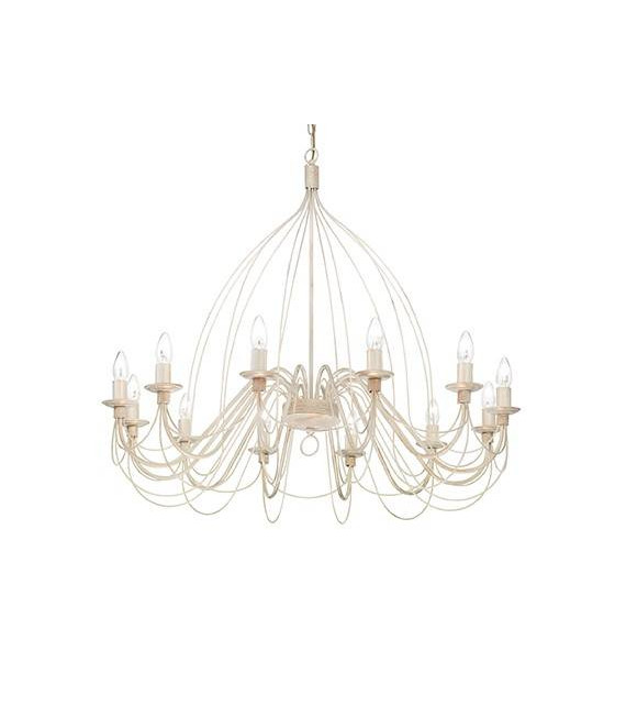 Chandelier sans abats jours Corte Métal Brun rouille 12 ampoules 110cm