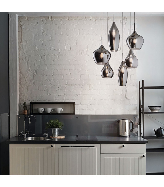 Soft 6-bulb pendant light Gray