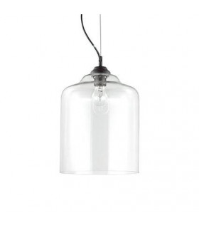 Bistro Black Glass Pendelleuchte 1 Glühbirne 45cm