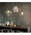 Suspension Bistro Verre Noir 1 ampoule 45cm