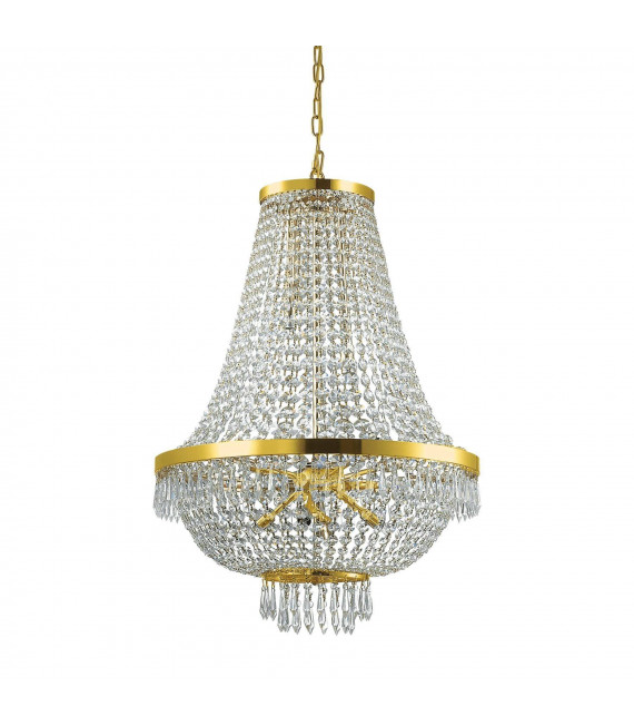 Large Gold Metal Caesar Chandelier 12 bulbs 110cm