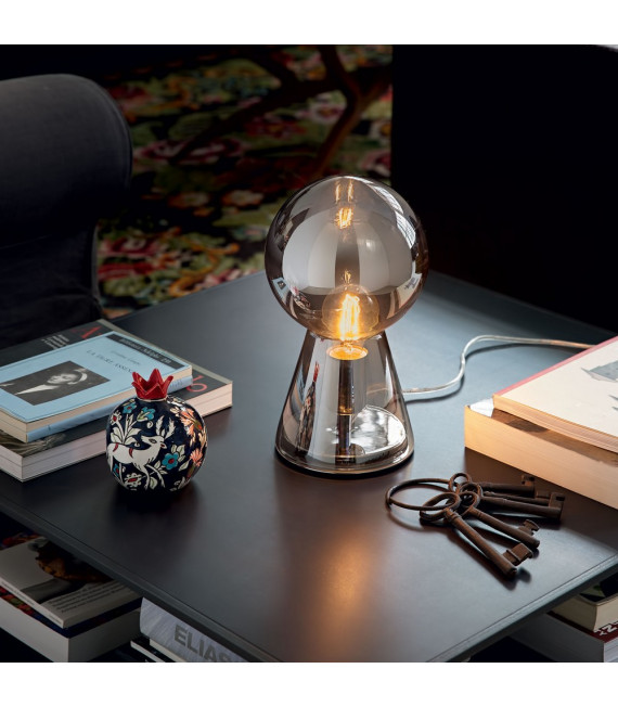 Lampe de table Birillo Gris fumé 1 ampoule 30cm