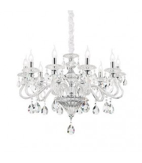 Chandelier without shades Negresco Clear Glass 8 bulbs 80cm