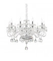 Chandelier without shades Negresco Clear Glass 8 bulbs 80cm