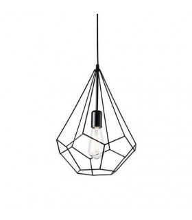Lámpara Colgante Ampolla Metal Negro 1 bombilla 60cm