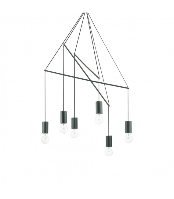 Pendelleuchte Pop Metal Schwarz 6 flammig 100cm
