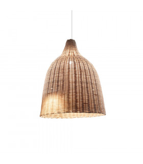 Suspension Haunt 1 ampoule Osier Bois