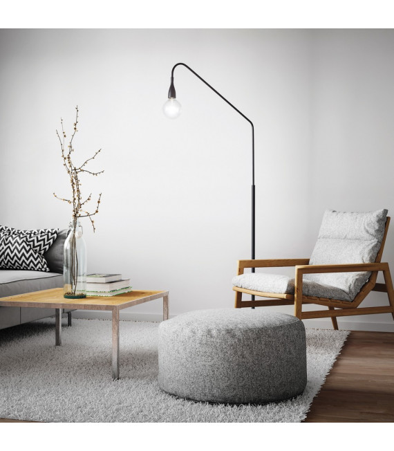 Floor lamp Minimal Black Metal 1 bulb 175cm