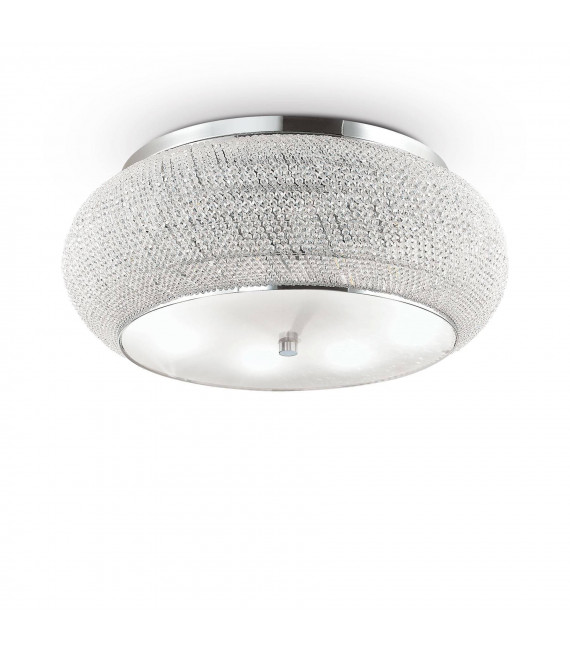 Plafonnier Design Pasha Métal Chrome 14 ampoules 28cm