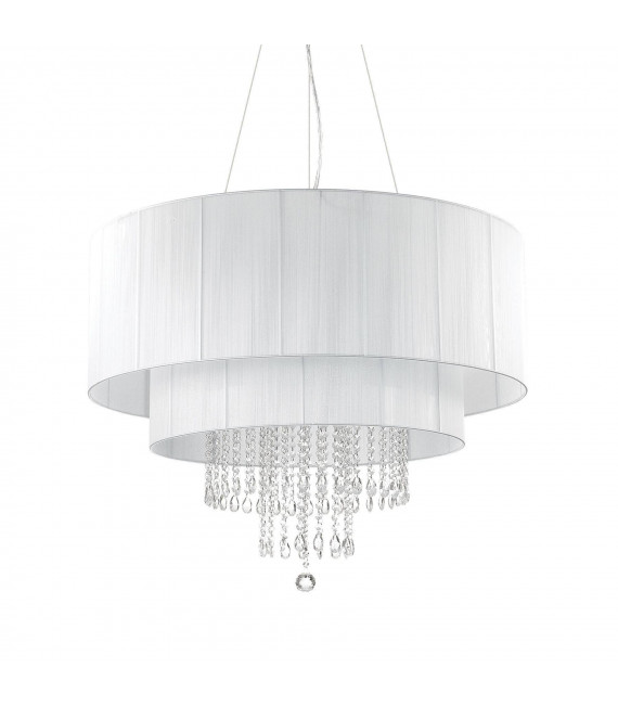 Opera pendant lamp White glass 10 bulbs min 48 / max 130cm