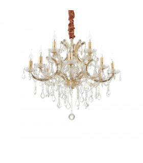 Chandelier without lampshades Napoleon Glass Gold 12 bulbs 98cm