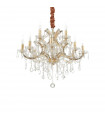 Chandelier without lampshades Napoleon Glass Gold 12 bulbs 98cm