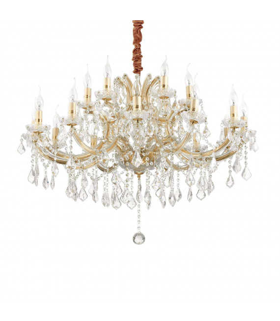 Chandelier without lampshades Napoleon Glass Gold 18 bulbs 90cm