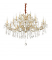 Chandelier without lampshades Napoleon Glass Gold 18 bulbs 90cm