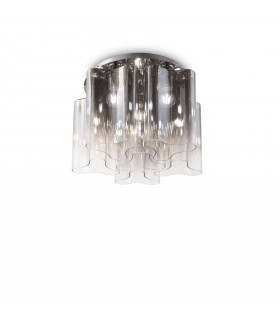 Plafonnier Design Compo Métal Fumé 6 ampoules 35cm