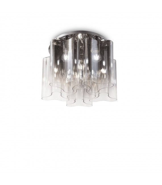 Plafonnier Design Compo Métal Fumé 6 ampoules 35cm
