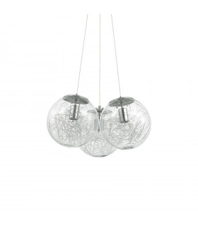 Suspension Mapa Métal Nickel 3 ampoules 39cm
