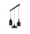 Suspension Triade Métal Noir 3 ampoules 52cm