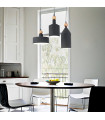 Suspension Triade Métal Noir 3 ampoules 52cm