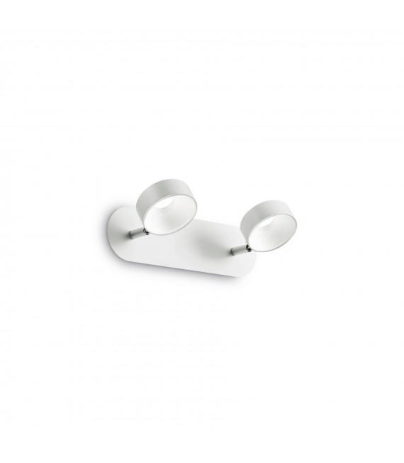 Wandleuchte mit Leselicht Oby Weiß Metall 2 Glühbirnen 8cm
