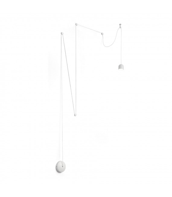 Designer pendant light Tall White metal 1 bulb 20cm