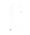 Designer pendant light Tall White metal 1 bulb 20cm