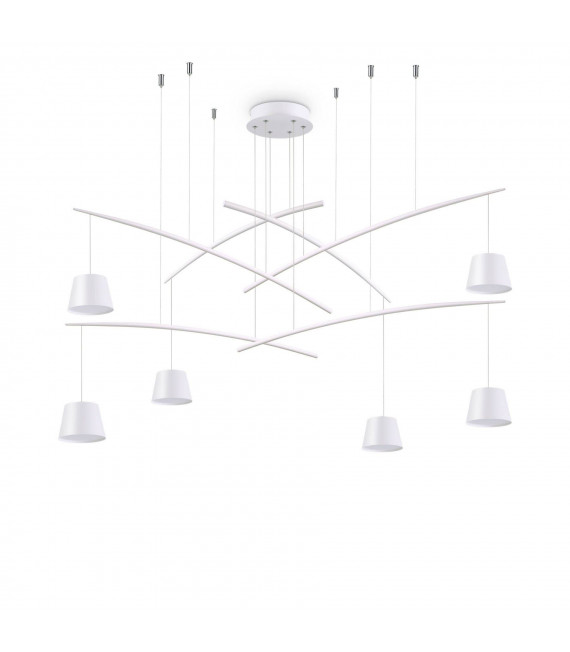Lampada a sospensione Fish Metallo bianco 6 lampadine 58cm
