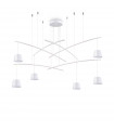 Suspension Fish Métal blanc 6 ampoules 58cm