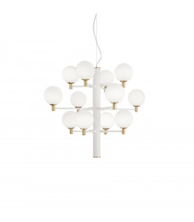 Copernico pendant light White metal 12 bulbs 74cm