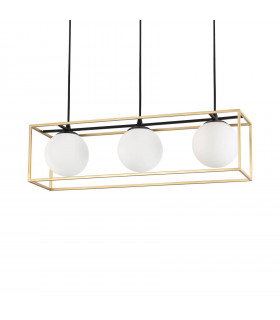 Lingotto pendant lamp Metal Antique brass 3 bulbs 34.5cm