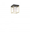 Plafonnier Lingotto Métal Laiton antique 1 ampoule 21,5cm