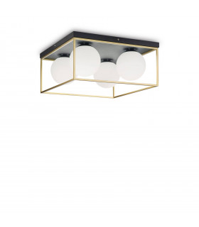 Plafón Lingotto Metal Latón envejecido 4 bombillas 21,5cm
