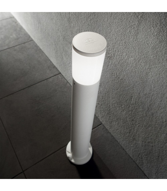 Bolardo de jardín Amelia Blanco resina 1 bombilla 80cm