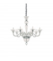 Chandelier without lampshades Brigitta Clear glass 8 bulbs 90cm