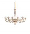 Chandelier sans abats jours Brigitta Verre ambre 12 ampoules 99,5cm