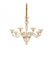 Chandelier sans abats jours Brigitta Verre ambre 8 ampoules 90cm