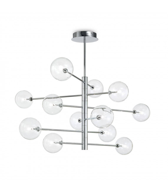 Lampada a sospensione Equinoxe Metal Chrome 12 lampadine 70cm